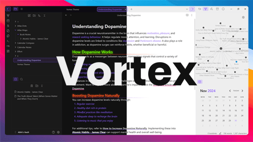 Vortex Obsidian theme screenshot