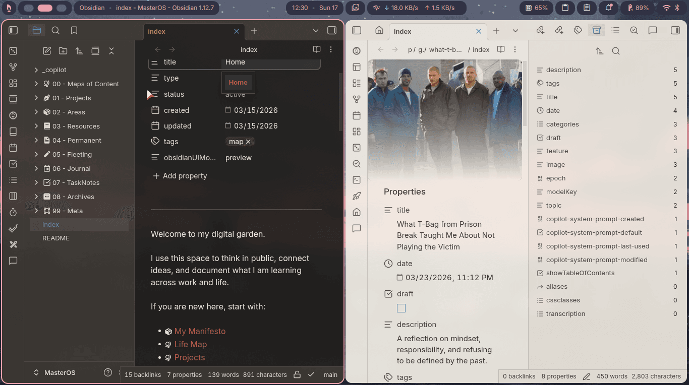Cinderpaper Obsidian theme screenshot