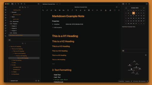 Orange Obsidian theme screenshot