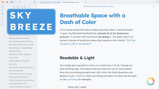 AK Sky Breeze Obsidian theme screenshot