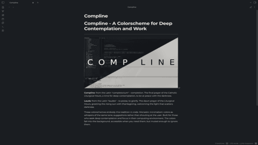 Compline Obsidian theme screenshot