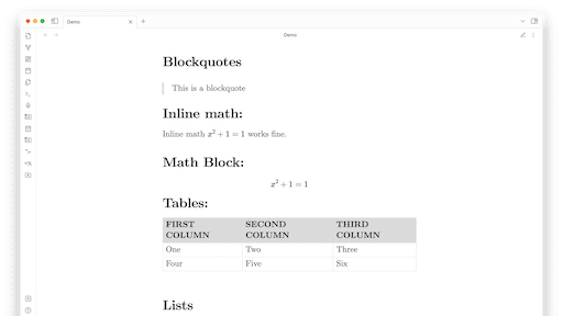 LaTeX Obsidian theme screenshot