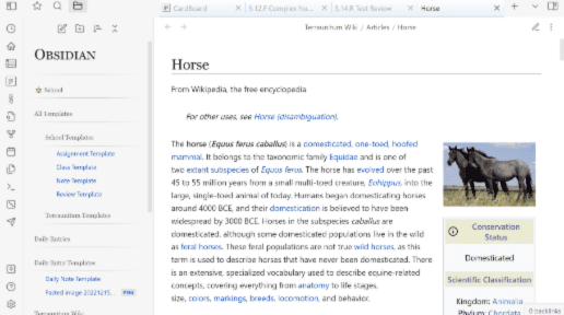 Wikipedia Obsidian theme screenshot