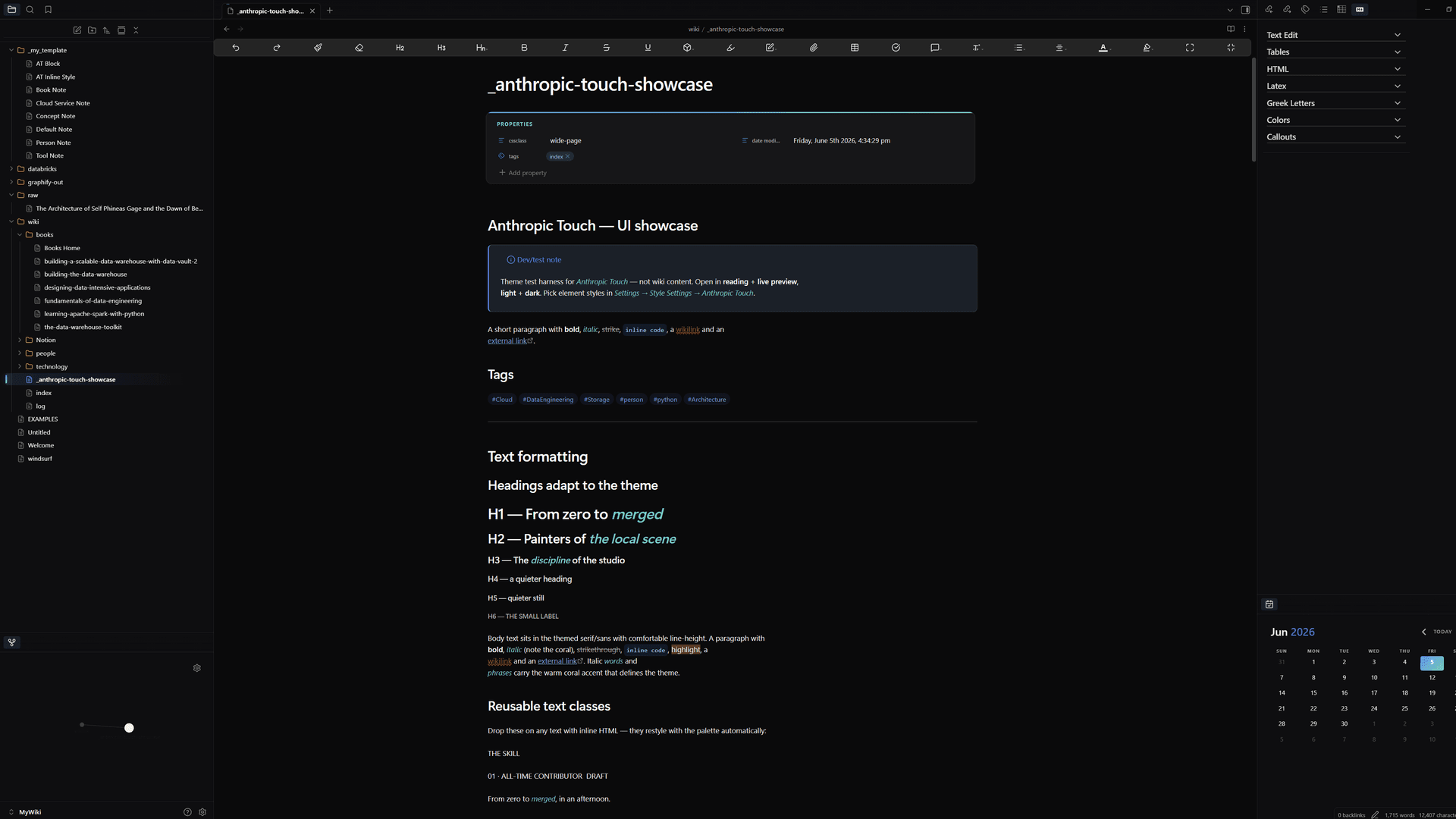 Lucid Obsidian theme screenshot