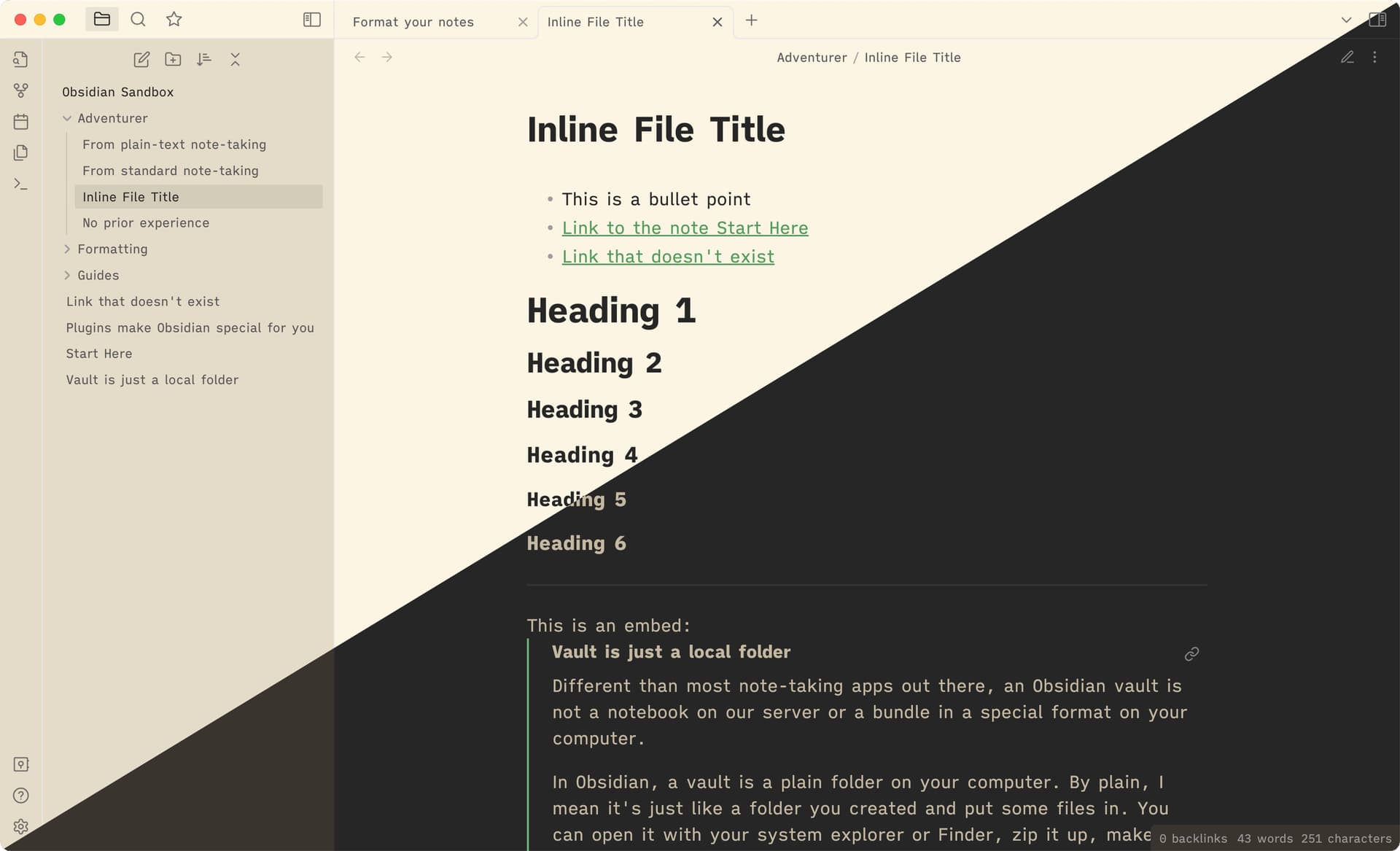 Typewriter Obsidian theme screenshot
