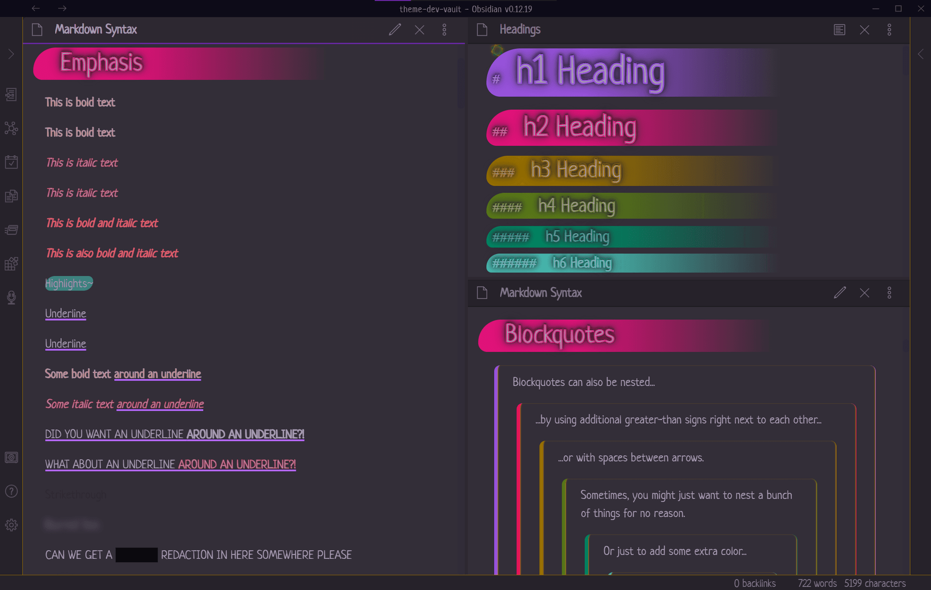 Wyrd Obsidian theme screenshot