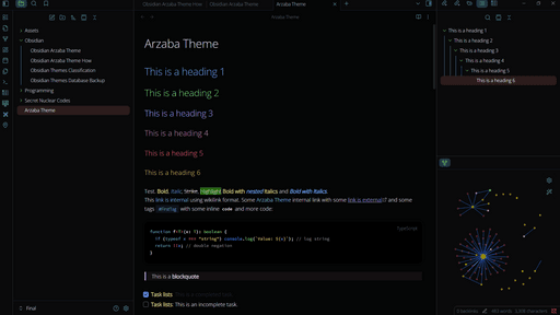 Arzaba Obsidian theme screenshot