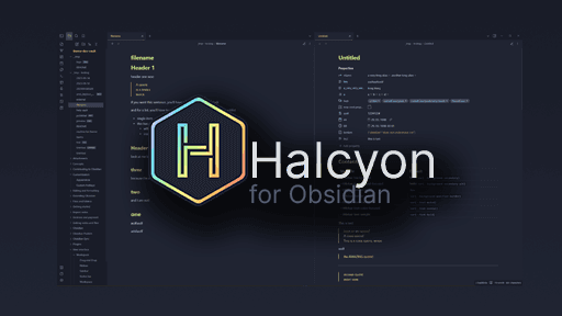 halcyon Obsidian theme screenshot