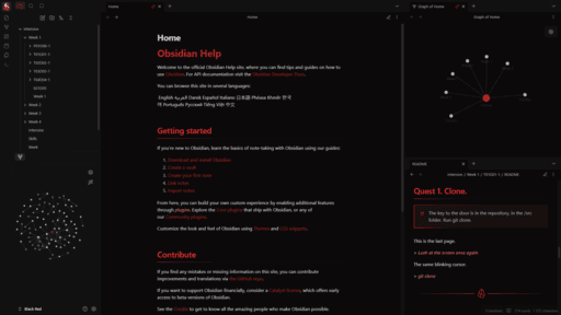Red-Shadow Obsidian theme screenshot