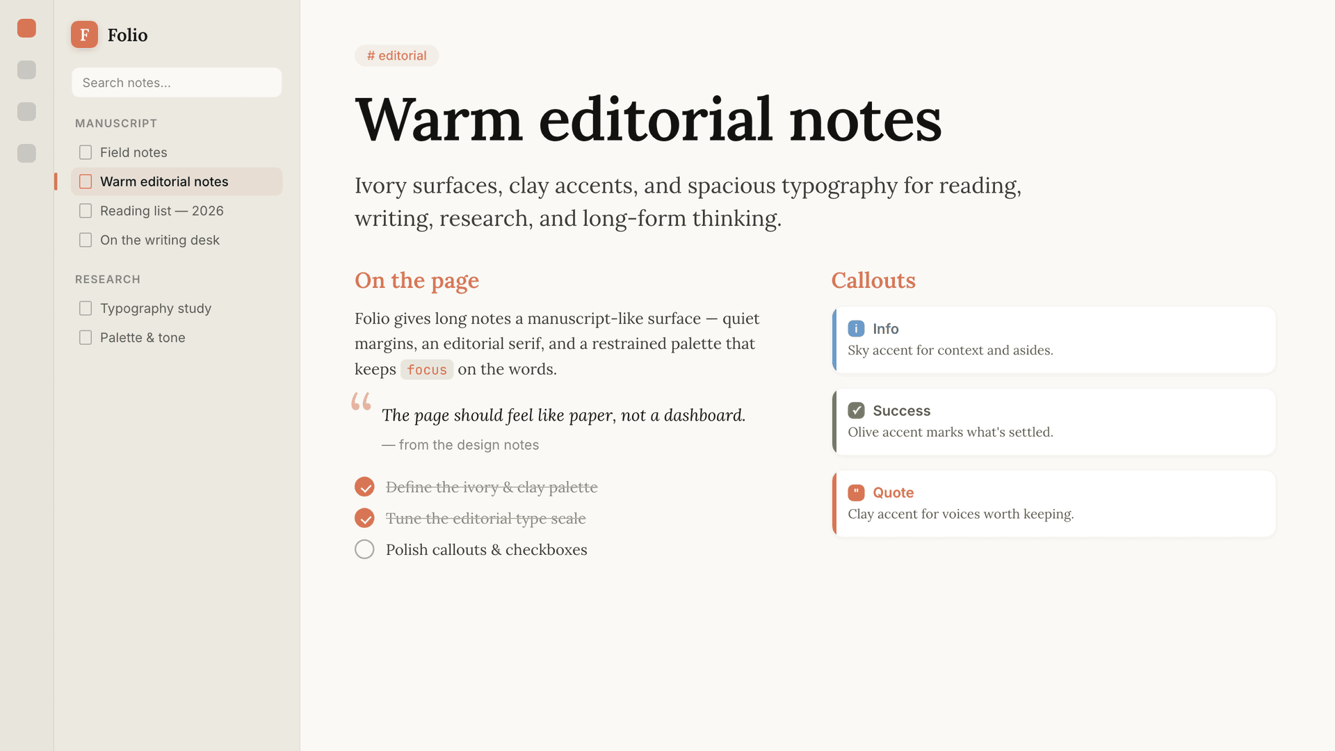 Folio Obsidian theme screenshot
