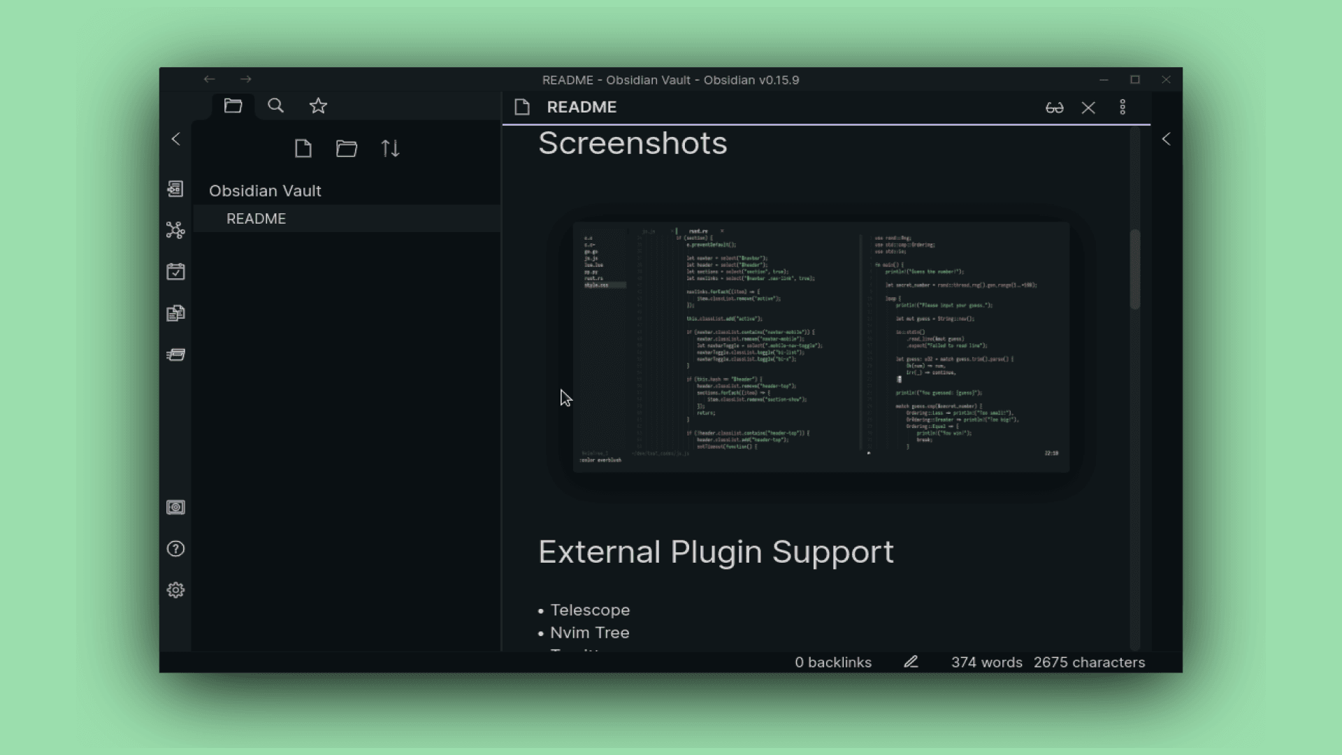 Everblush Obsidian theme screenshot