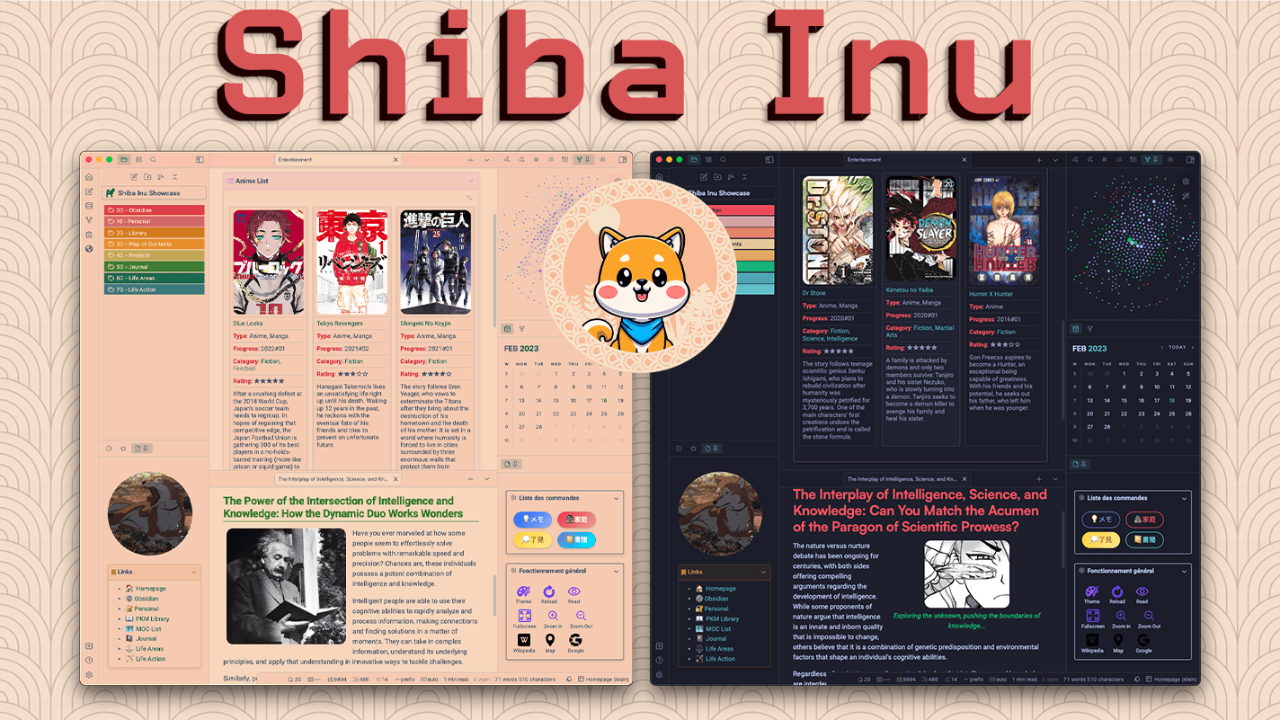 Shiba Inu Obsidian theme screenshot