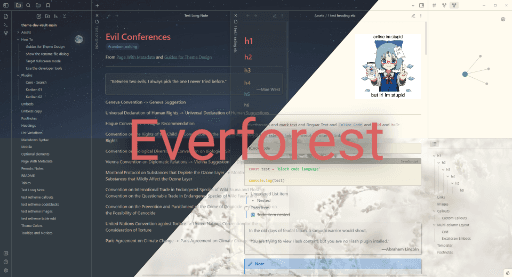 Everforest Enchanted Obsidian theme screenshot