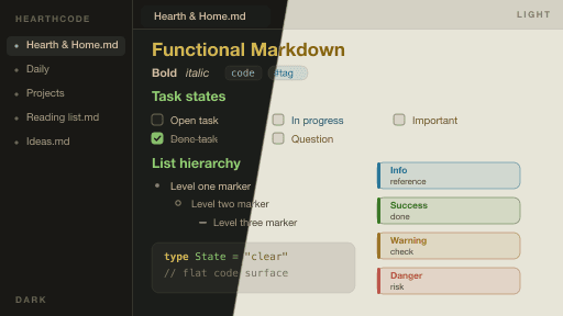 HearthCode Obsidian theme screenshot