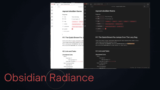 Radiance Obsidian theme screenshot