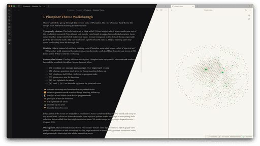 Phosphor Obsidian theme screenshot