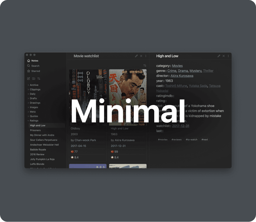 Minimal Obsidian theme screenshot