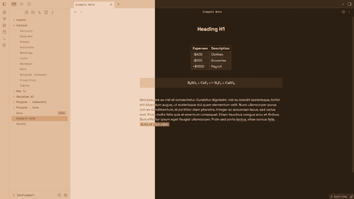 Panorama Obsidian theme screenshot
