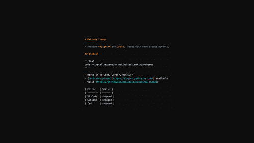 Makinda Obsidian theme screenshot