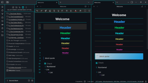 Dedication 2 Obsidian theme screenshot