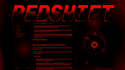 RedShift - OLED Blue Light Filter Obsidian theme screenshot