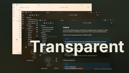 Transparent Obsidian theme screenshot