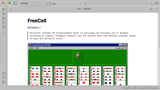 W95 Obsidian theme screenshot