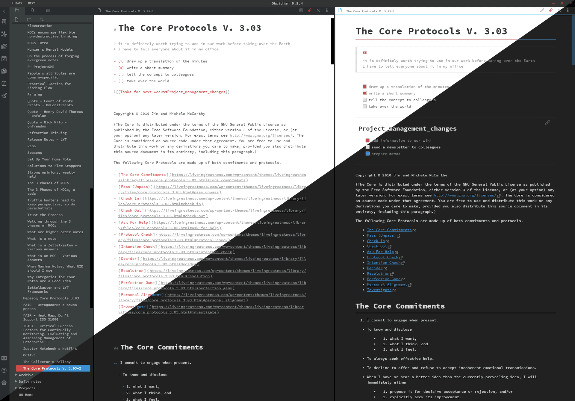 Dark Graphite Pie Obsidian theme screenshot