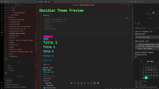Spectrum Blue Obsidian theme screenshot
