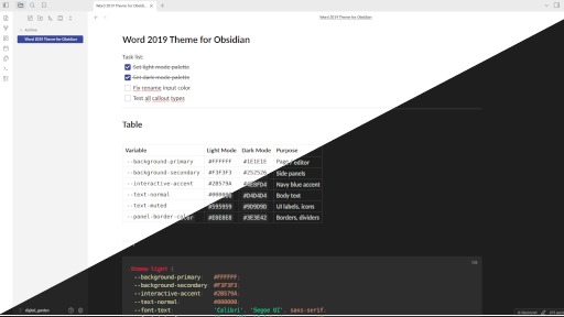 word_2019 Obsidian theme screenshot