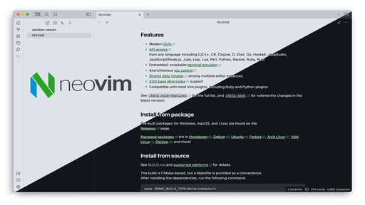 Neovim Obsidian theme screenshot