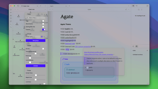 Agate Obsidian theme screenshot