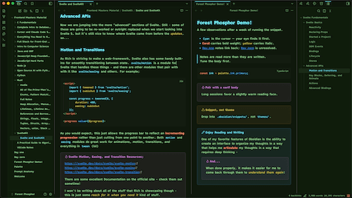 Forest Phosphor Obsidian theme screenshot