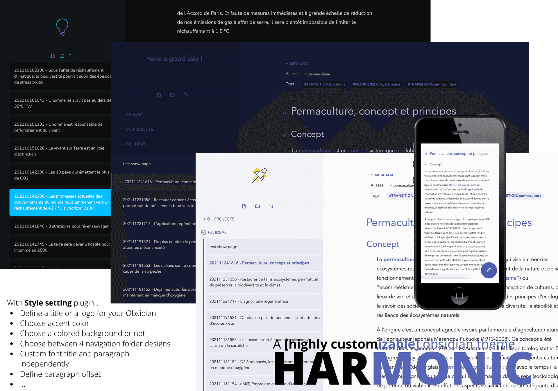 Harmonic Obsidian theme screenshot