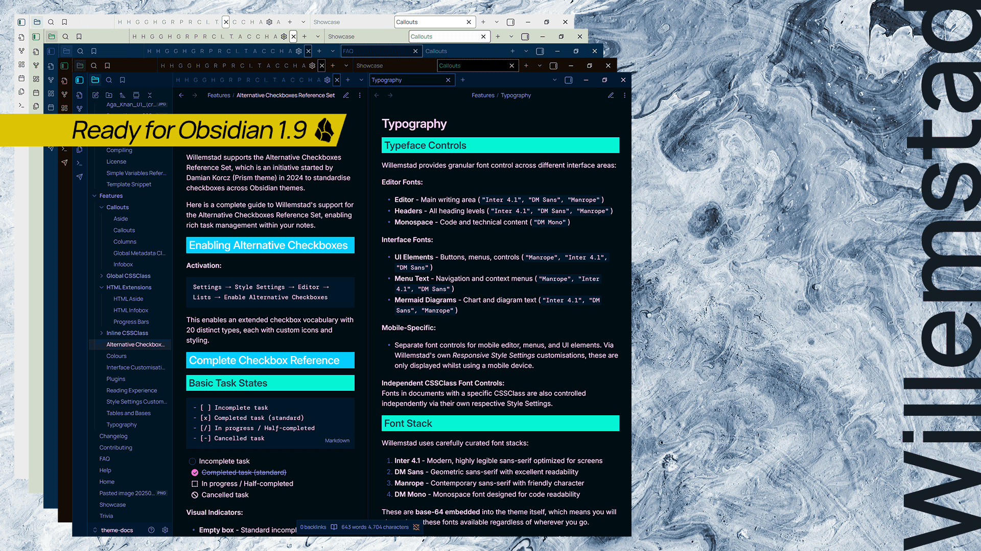 Willemstad Obsidian theme screenshot