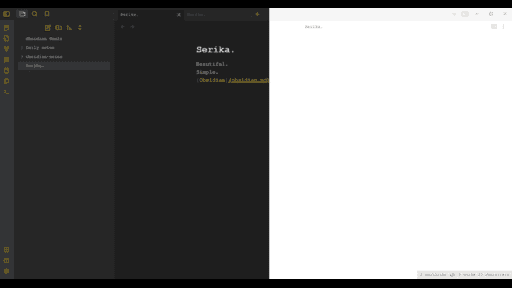 Serika Obsidian theme screenshot
