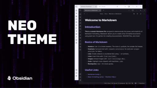 Neo Obsidian theme screenshot