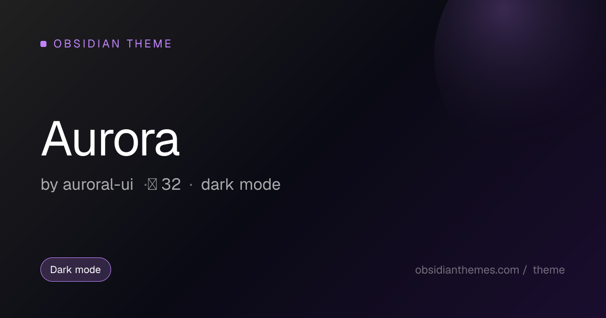 Aurora Obsidian Theme