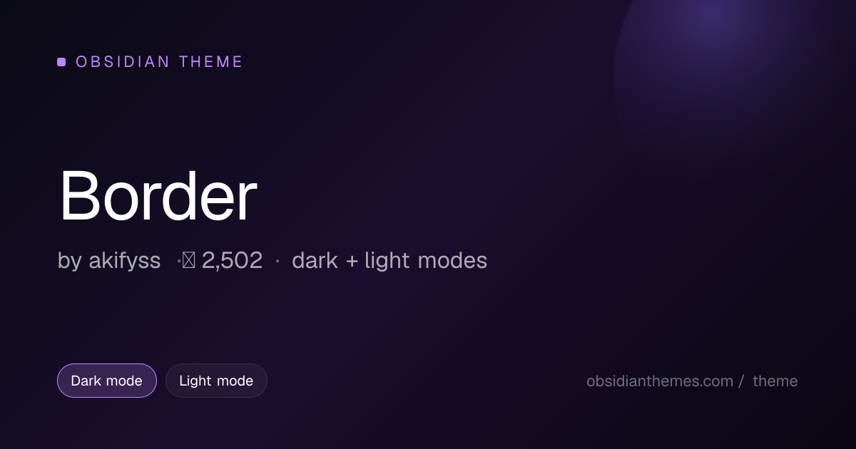 Border Obsidian Theme