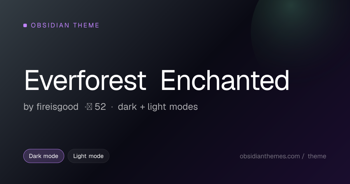 Everforest Enchanted Obsidian Theme