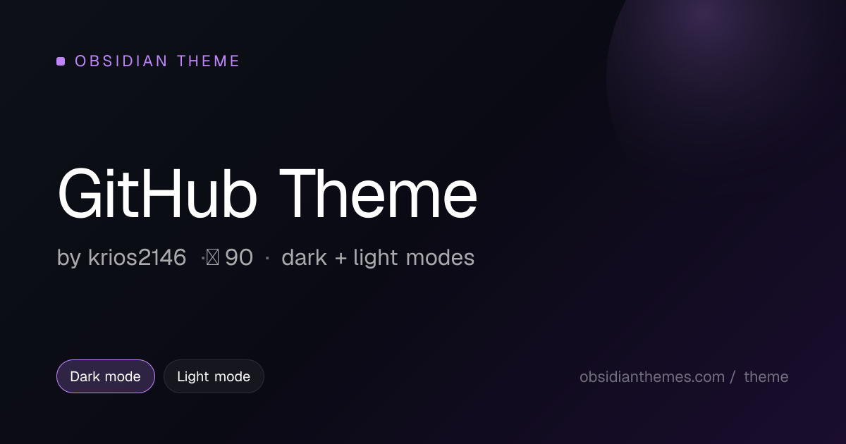 GitHub Theme Obsidian Theme