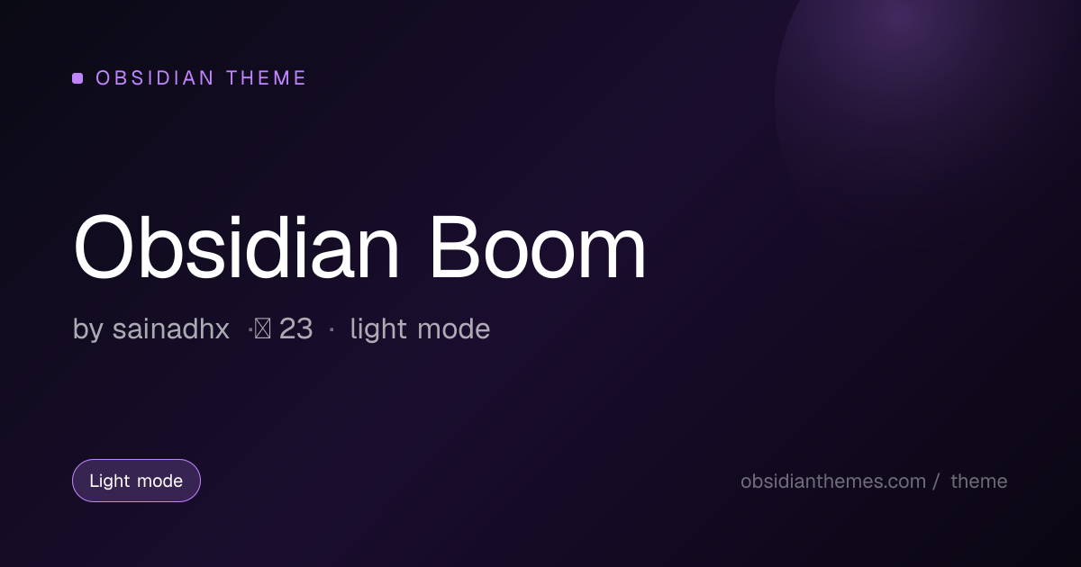 Obsidian Boom Obsidian Theme