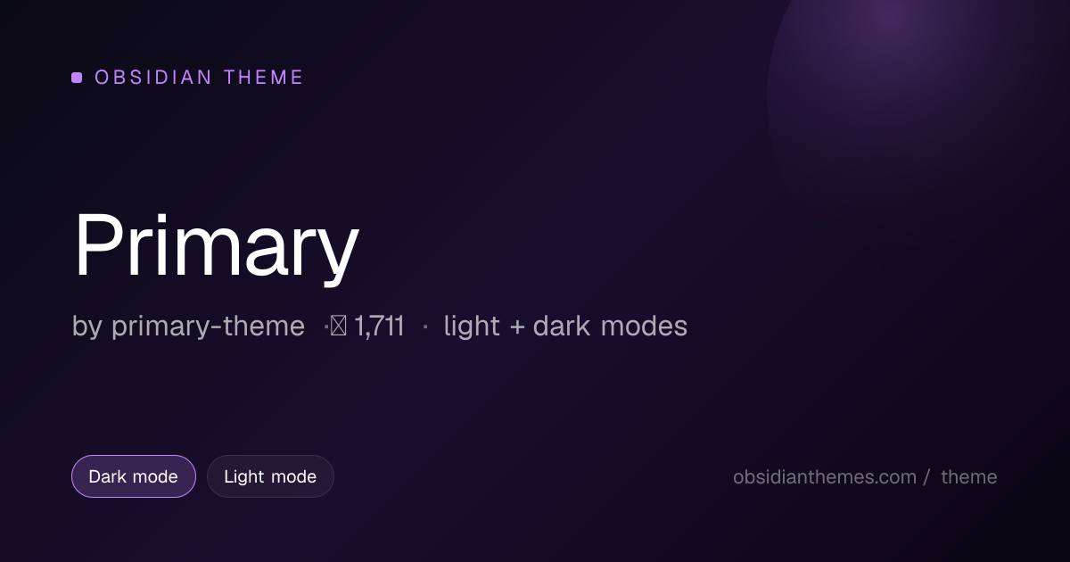 Primary Obsidian Theme