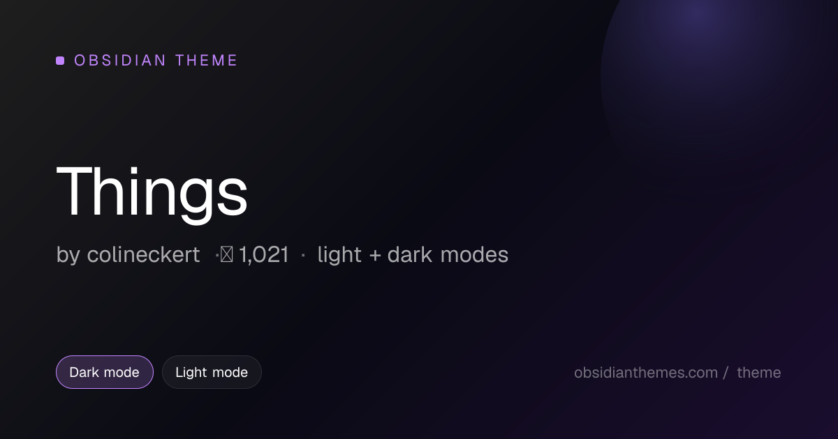 Things Obsidian Theme